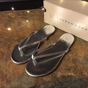 Lauren Conrad Silver Flip Flops