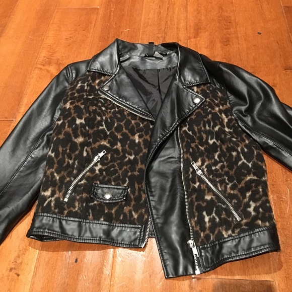 H&M CHETAH LEATHER JACKET