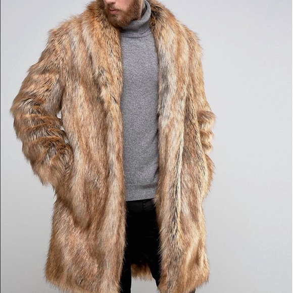 Heavyweight faux fur overcoat