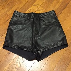 H&M High-waisted leather shorts