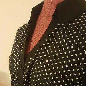 Express Portifino button up blouse black & white