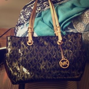 Black/brown Michael Kors tote bag