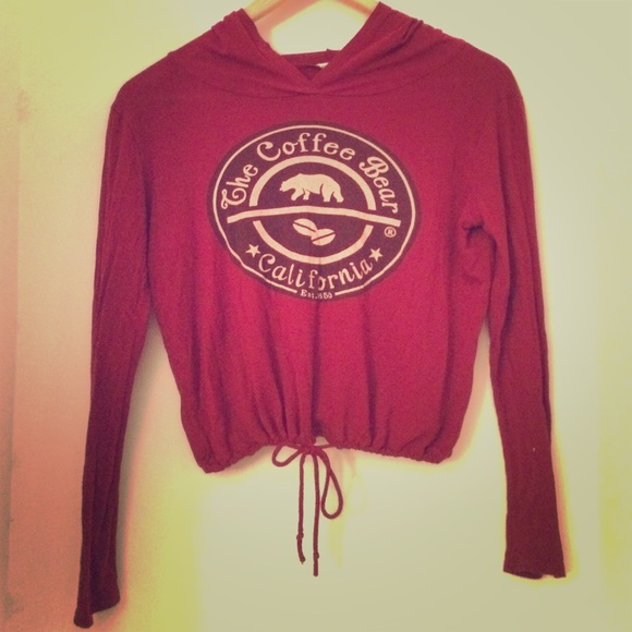 FourGirlz crop hoodie California coffee bear