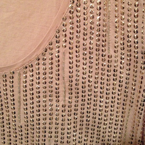 Dusty rose sequin Ann Taylor Loft tee-shirt - Picture 2 of 5