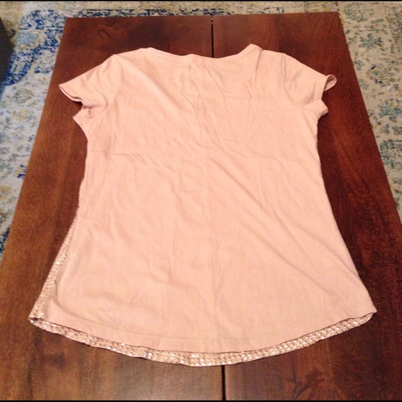 Dusty rose sequin Ann Taylor Loft tee-shirt - Picture 5 of 5
