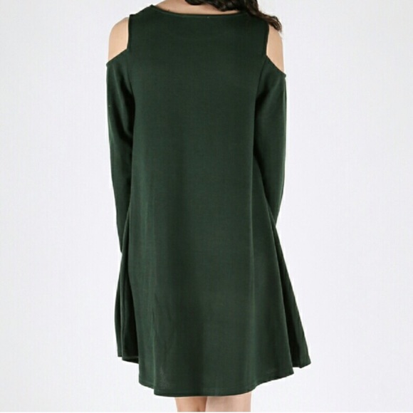 Green cold shoulder dress - Picture 2 of 2