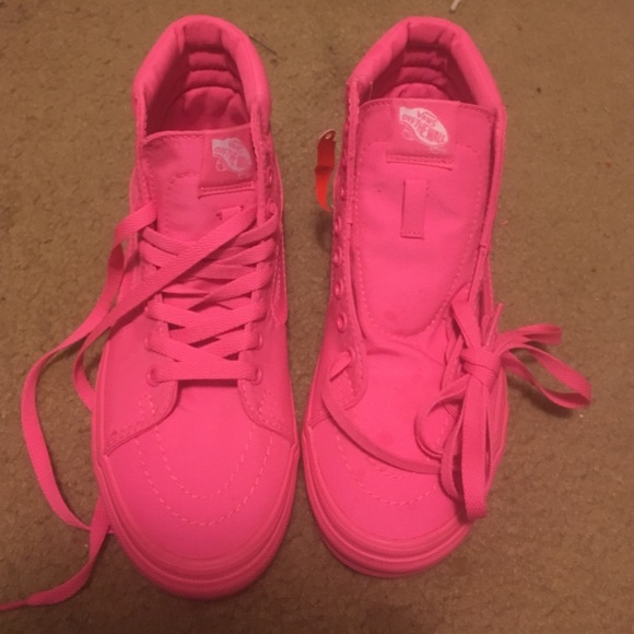 vans hot pink high tops