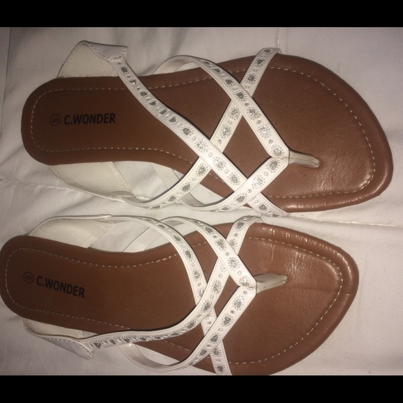 Brown and White Sandals