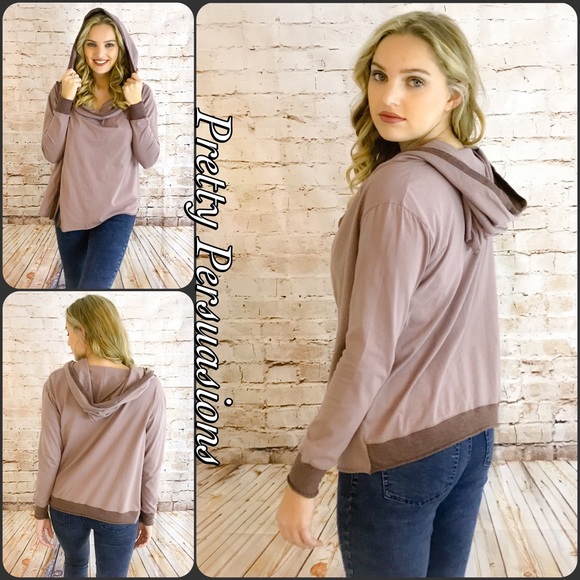 ❤️ SEE NEW LISTING ❤️ Mauve Hooded Long Sleeve Activewear Jacket - Picture 2 of 4