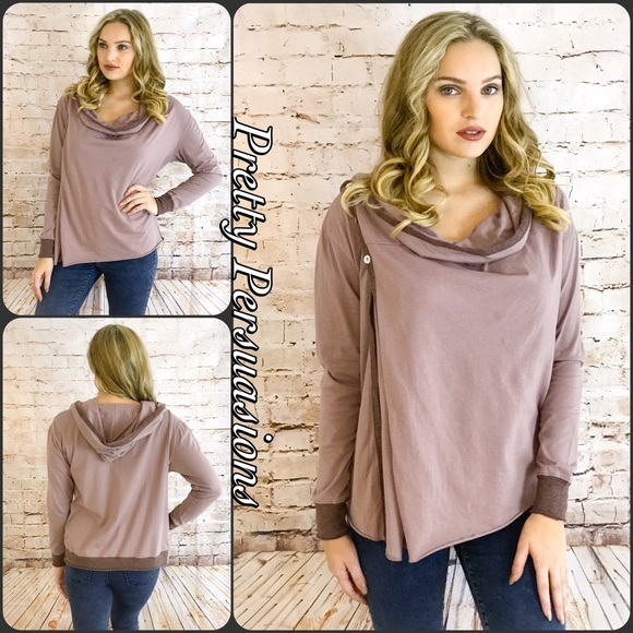 ❤️ SEE NEW LISTING ❤️ Mauve Hooded Long Sleeve Activewear Jacket - Picture 3 of 4