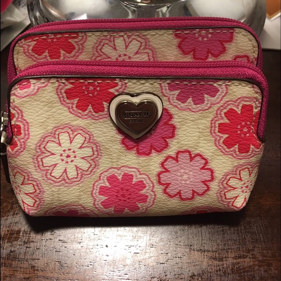 Small Coach Wallet, Floral coated canvas