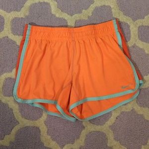 Nike Orange and Blue Athletic Shorts