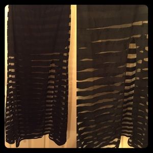 Black sheer and slit maxi skirt