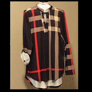 Brand New in packaging, cute brown plaid top🐵