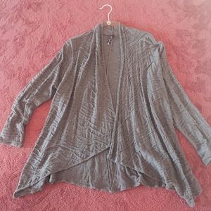 Ladies Charcoal grey asymmetrical cardigan, large