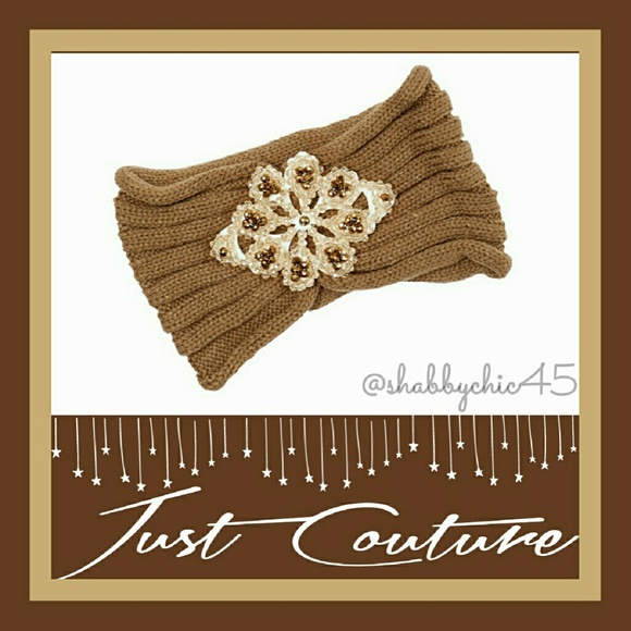 Just Couture Accessories - *HP*Beautiful Mocha & Gold Beaded Head Wrap Just Couture Accessories - *HP*Beautiful Mocha & Gold Beaded Head Wrap