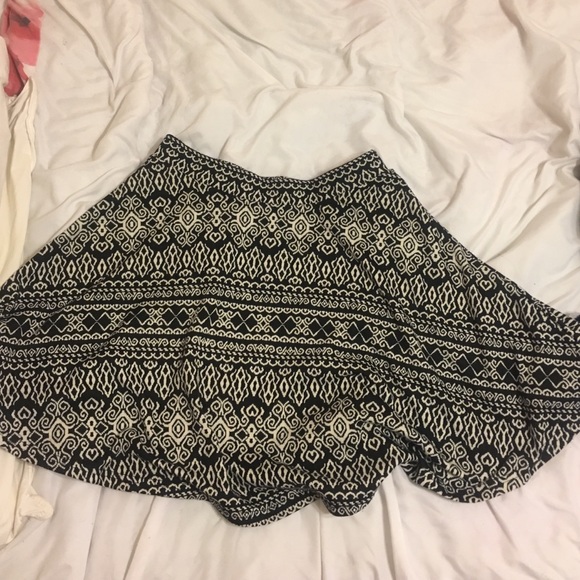 A detailed black and white circle skirt