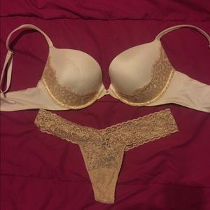 Golden Sparkle Victoria's Secret Bra Panty Set