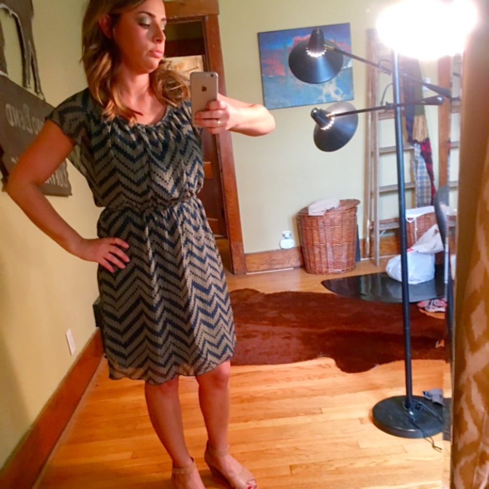 Teal Printed Sheath