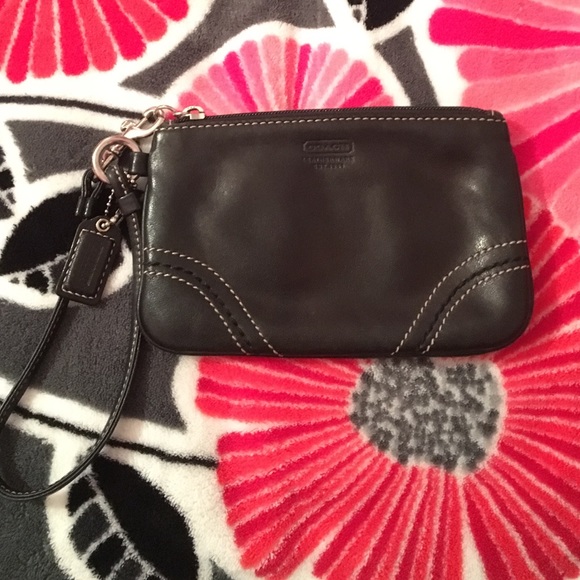 Coach wristlet- black leather
