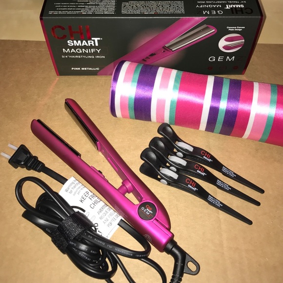 CHI Smart Magnify 3/4" Flat Iron - Pink Metallic