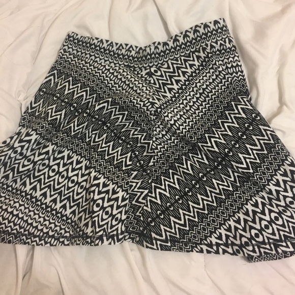 Aztec inspired black and white circle skirt