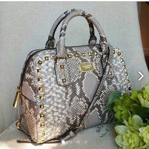 Michael Kors Saffiano Stud Small Satchel Purse MK