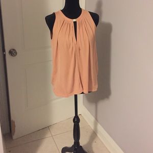 H&M Pink short sleeve blouse with rose details