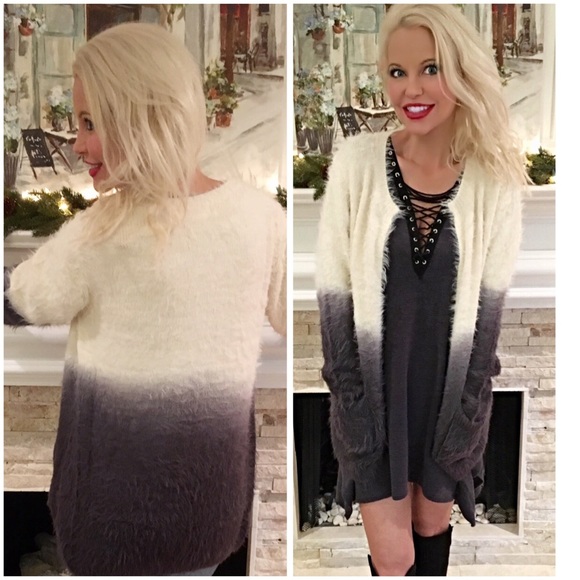 Stunning ombré shaggy fur open cardigan! LAST ONE - Picture 2 of 3