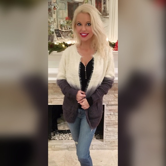 Stunning ombré shaggy fur open cardigan! LAST ONE - Picture 3 of 3