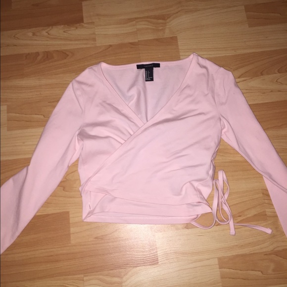 Forever 21 wrap crop top shirt ballet