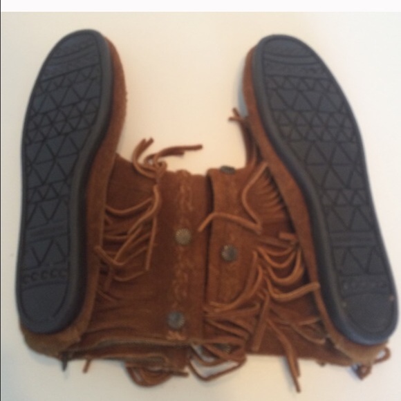 Minnetonka Suede Brown Booties Fringe Boots 6.5 - Picture 4 of 4