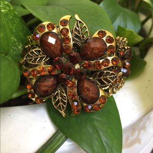 Brown Floral Cuff BRACELET
