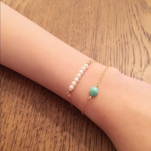 Delicate pearl beads gold filled bracelet