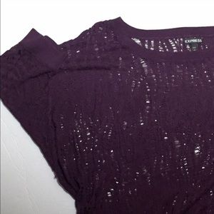 Express Dark Purple Loose Knit Sweater