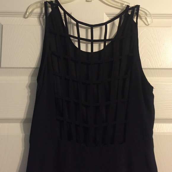 JustFab Black Dress Transparent Bottom NWT SZ Large - Picture 3 of 5