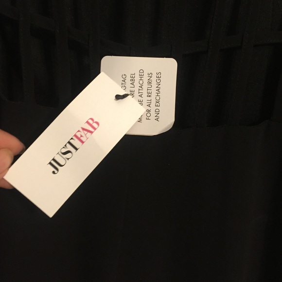 JustFab Black Dress Transparent Bottom NWT SZ Large - Picture 4 of 5