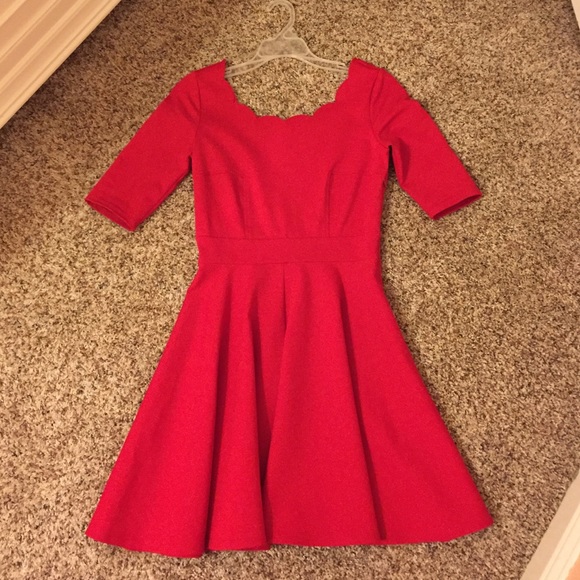 Lulus Dresses & Skirts - Lulu's Red pedal neckline dress