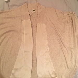 Haute Hippie sweater vest with satin trim sz L