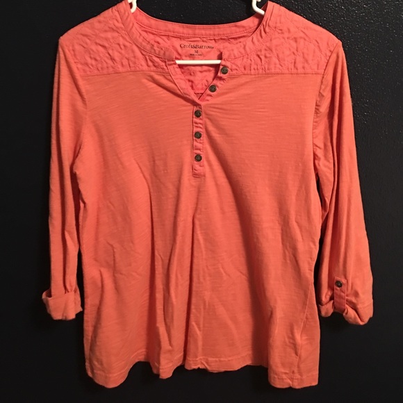 Peach 3/4 sleeve casual top