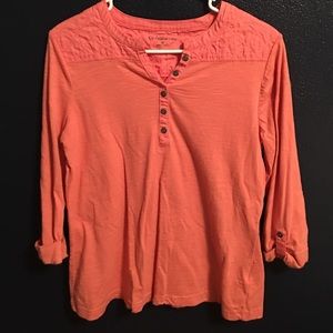 Peach 3/4 sleeve casual top