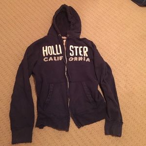 Hollister Zip-Up Hoodie Blue