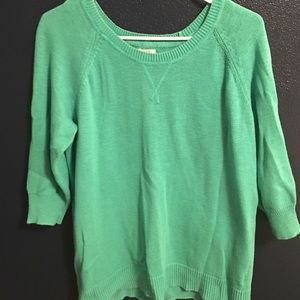 Green 3/4 sleeve sweater