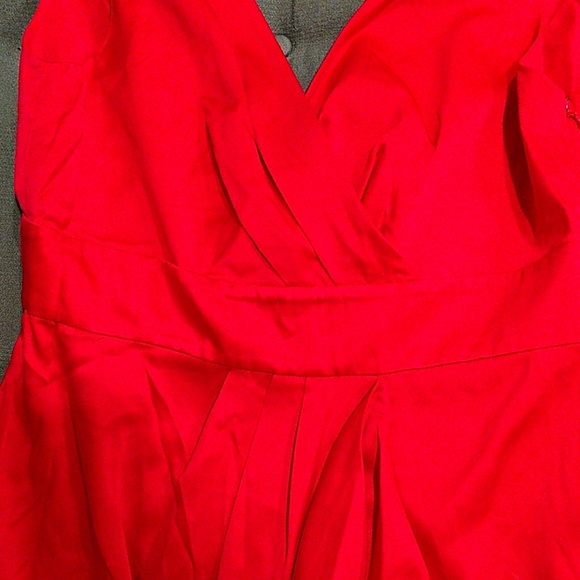 NWT Banana Republic V-neck hot pink satiny dress - Picture 3 of 7