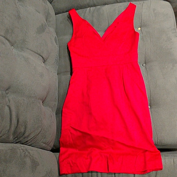NWT Banana Republic V-neck hot pink satiny dress - Picture 4 of 7