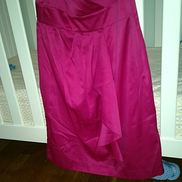 NWT Banana Republic V-neck hot pink satiny dress - Picture 7 of 7