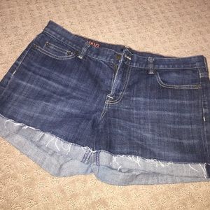J crew dark wash jean shorts!