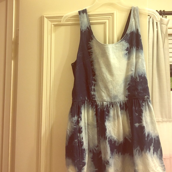 Denim Dress with tie dye pattern