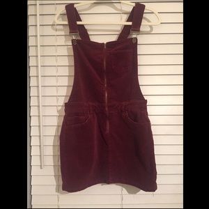Burgundy Corduroy Pinafore (Overalls Dress)