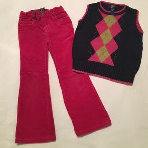 CHAPS corduroy pants and OshKosh Sweater